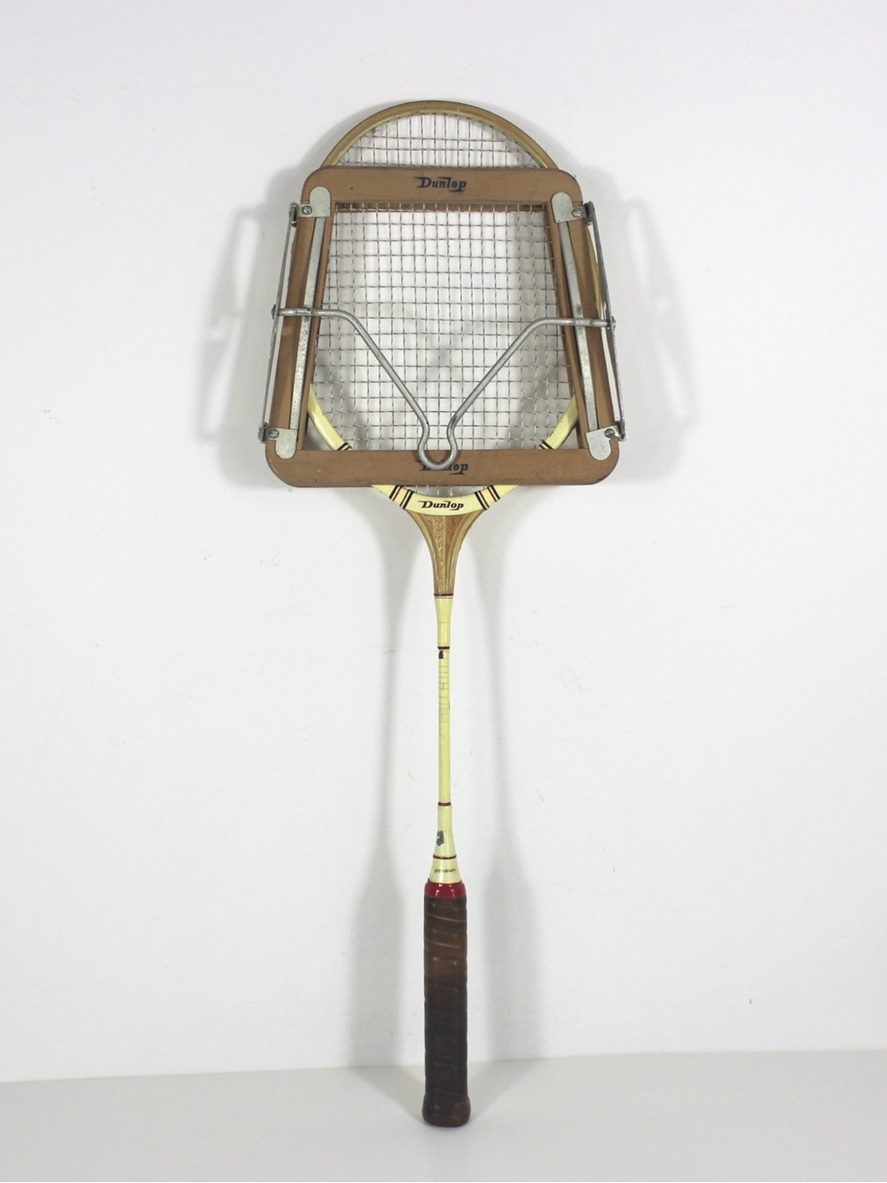 Vintage Wooden Badminton Racket in Wood Press for Designer Decorating Racquet
